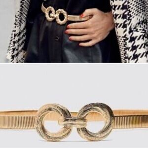 Zara Gold Stretchy Metal Belt